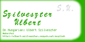 szilveszter ulbert business card